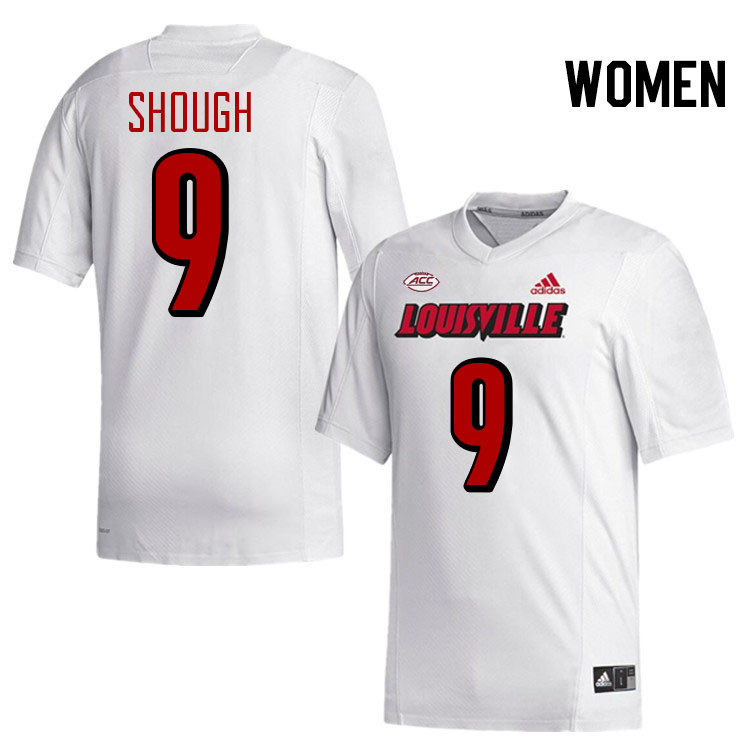 Women #9 Tyler Shough Louisville Cardinals College Football Jerseys Stitched-White